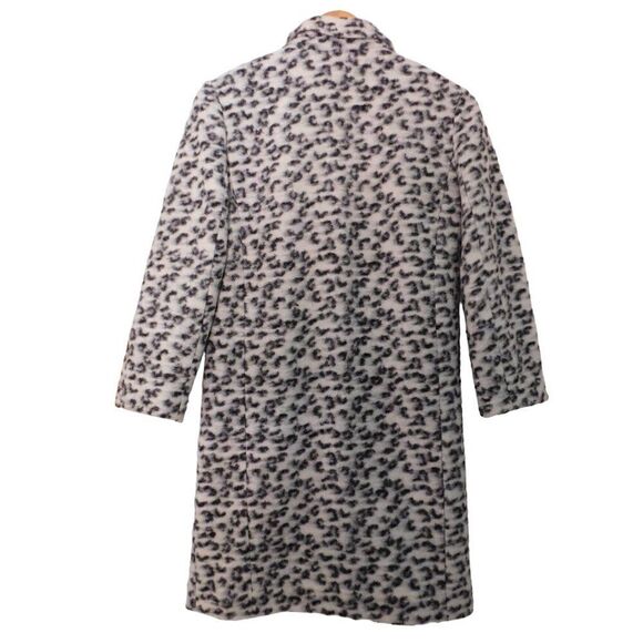 NEW Ann Taylor Wool Blend Car Coat Animal Print Black White Size Small - Picture 6 of 7